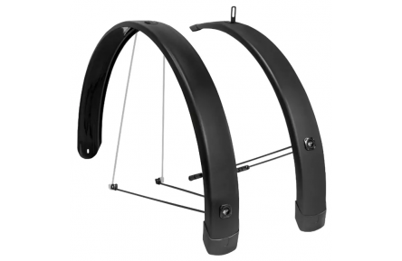 Spatbord set Eurofender Tempo Square 28 inch 65mm - zwart 