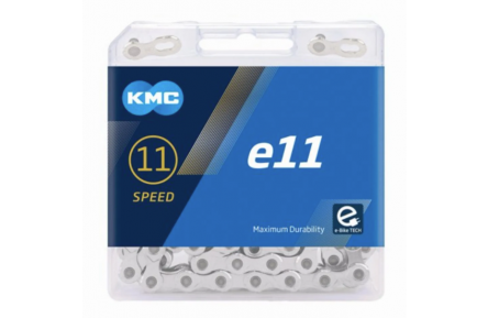KMC chain e11 silver, 1/2x11/128, 11-speed mid motor e-bike chain