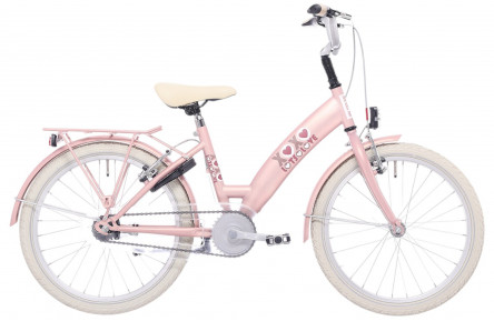 BFN meisjesfiets Lots of love 20" remnaaf mat mahogany roze