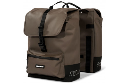 Gerecyclede dubbele fietstas Urban Proof Cargo 38 liter 30x15x42cm - bruin