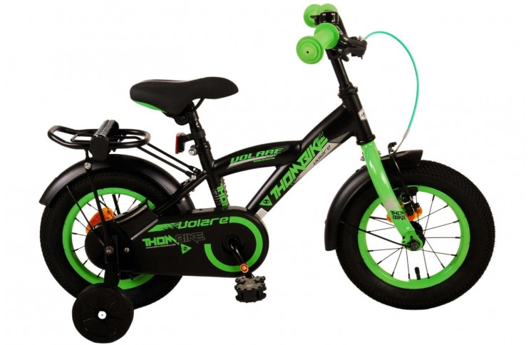 Volare Thombike Children's Bike 12"/21.5 cm/Black-Green/21174