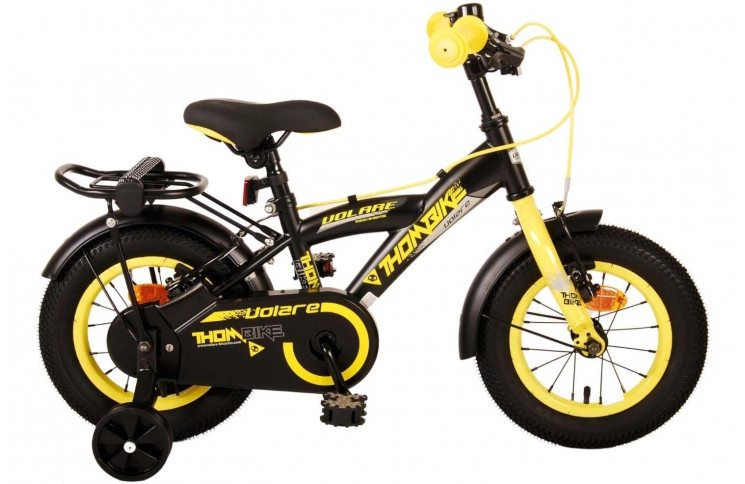 Volare Thombike Kinderfiets 12"/21.5 cm/Zwart-Geel/21177