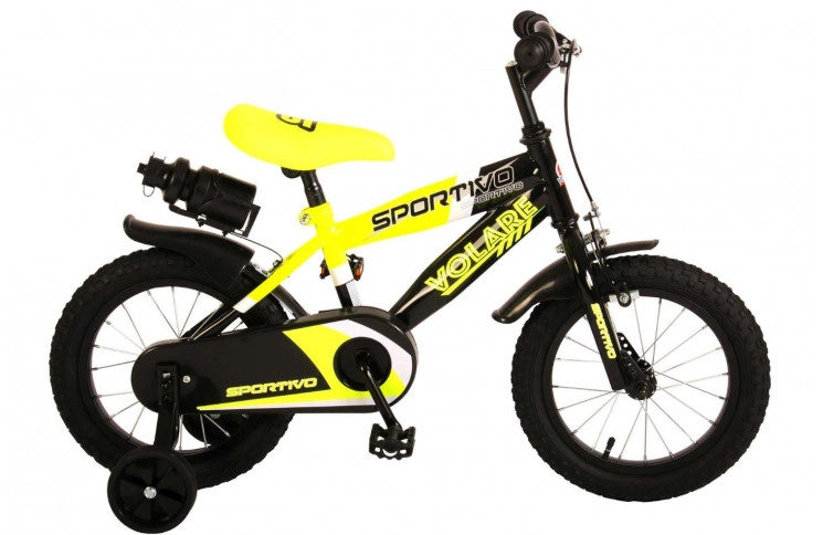 Volare Sportivo Kinderfiets 14"/23 cm/Zwart-Geel/2044